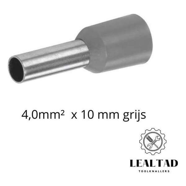 Adereindhuls 4.00mm² x 12 mm grijs 100 stuks | Ferrule | Eindverbinder | Adereindhulzen Adereindhuls 4.00mm² x 12 mm grijs 100 stuks | Ferrule | Eindverbinder | Adereindhulzen
