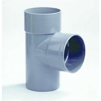 Dyka T-stuk met 2x mof en 1x spie 90° PVC grijs keurmerk BRL52100 32mm