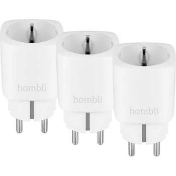 Hombli Slimme Stekker - WiFi - Timerfunctie - Werkt met Amazon Alexa en Google Home - 3 stuks - Wit