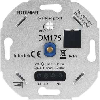 Universele LED Dimmer 3-350 Watt 220-240V - Fase Afsnijding - Universeel