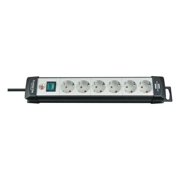 Brennenstuhl Premium-Line stekkerdoos met 6 contacten / grijs/zwart - 5 meter Brennenstuhl Premium-Line stekkerdoos met 6 contacten / grijs/zwart - 5 meter
