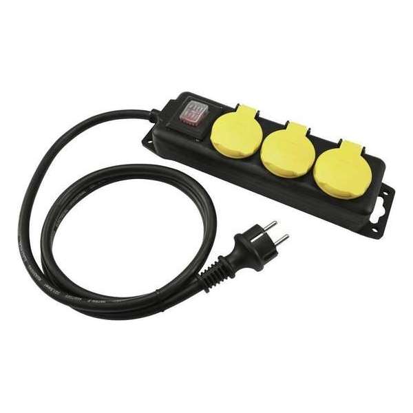 Eurolite stekkerdoos waterdicht - verdeeldoos - stekkerblok - 3-voudig - IP44 - zwart - 5m - verlengsnoer buiten Eurolite stekkerdoos waterdicht - verdeeldoos - stekkerblok - 3-voudig - IP44 - zwart - 5m - verlengsnoer buiten