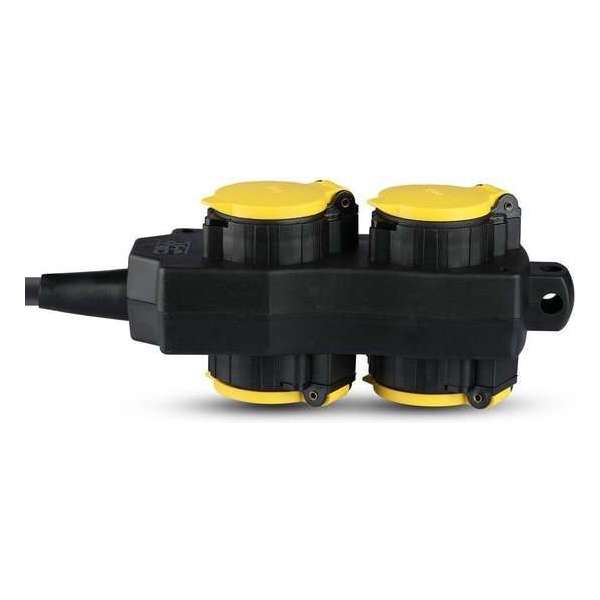 V-tac VT-1124-3 Stekkerdoos voor buiten - 3 meter - zwart - IP44 V-tac VT-1124-3 Stekkerdoos voor buiten - 3 meter - zwart - IP44