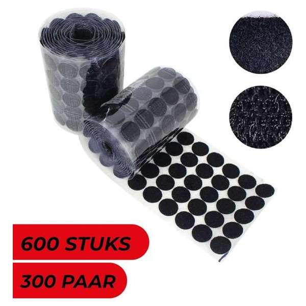 24ME® - 600 Kleine Klittenband Rondjes - 300 paar - 3 Verschillende Maten - 10mm - 15mm - 20mm - Zelfklevend - Met Bewaaretui 24ME® - 600 Kleine Klittenband Rondjes - 300 paar - 3 Verschillende Maten - 10mm - 15mm - 20mm - Zelfklevend - Met Bewaaretui
