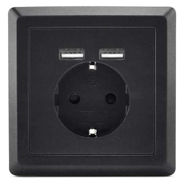 Homra Dakko USB Stopcontact |Zwart Homra Dakko USB Stopcontact |Zwart