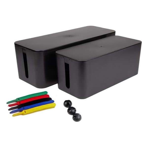 Kabelbox stekkerdoos kabeldoos kabel opbergbox organiser kabelmanagement - voor snoeren wegwerken - Complete set Kabelbox stekkerdoos kabeldoos kabel opbergbox organiser kabelmanagement - voor snoeren wegwerken - Complete set