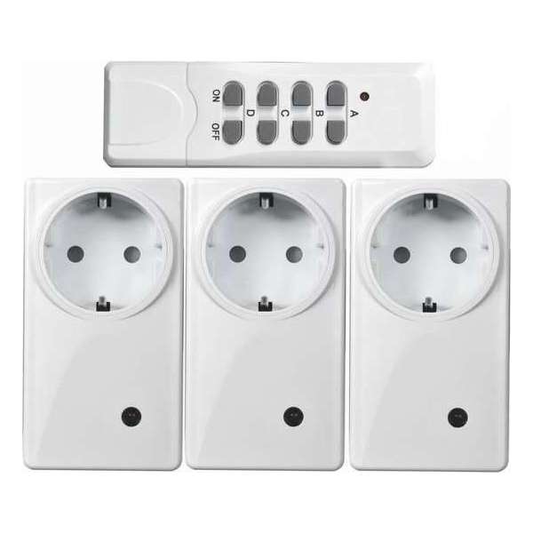 Heitech Draadloze contactdozen set 3 stuks met afstandsbediening Heitech Draadloze contactdozen set 3 stuks met afstandsbediening
