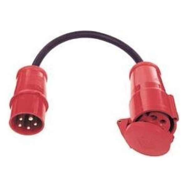 CEE-adapter kabel met CEE-stekker 5POL 16 op CEE koppeling 32A CEE-adapter kabel met CEE-stekker 5POL 16 op CEE koppeling 32A