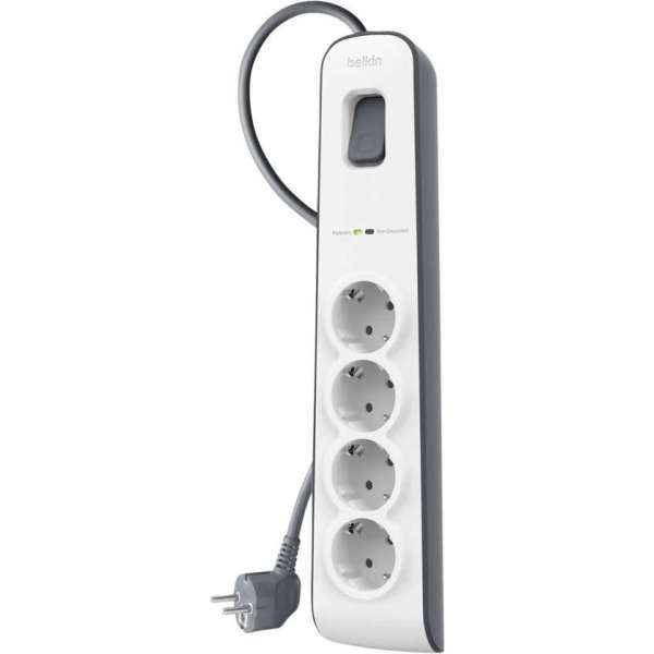 Belkin Stekkerdoos met 4 uitgangen - overspanningsbeveiliging Belkin Stekkerdoos met 4 uitgangen - overspanningsbeveiliging