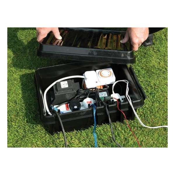 Dribox waterproof elektra kabelbox voor buiten in de tuin IP55 ( Groot model ) Dribox waterproof elektra kabelbox voor buiten in de tuin IP55 ( Groot model )