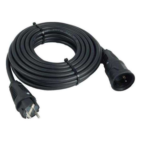Verlengkabel 15m - 3G2,5 mm² - IP44 spatwaterdicht - Randaarde - Zwart - ABL Stekkers Verlengkabel 15m - 3G2,5 mm² - IP44 spatwaterdicht - Randaarde - Zwart - ABL Stekkers