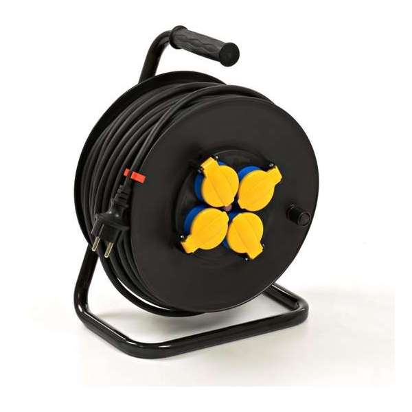 Horse Kabelhaspel 25m IP44 spatwaterdicht 1,5mm2 Horse Kabelhaspel 25m IP44 spatwaterdicht 1,5mm2