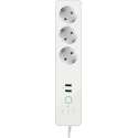 QNECT Slimme Stekkerdoos - Wi-Fi 2,4Ghz - 3-voudig met 2x USB - 16A - Max 3600W - Werkt met Google Home en Amazon Alexa