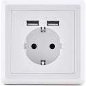 Homra Dakko USB stopcontact | inbouw wandcontactdoos | Wit