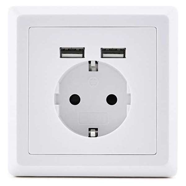 Homra Dakko USB stopcontact | inbouw wandcontactdoos | Wit Homra Dakko USB stopcontact | inbouw wandcontactdoos | Wit