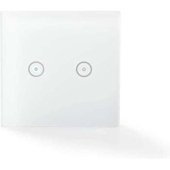 SmartLife Wandschakelaar | Wi-Fi | Duaal | Muurmontage | 86 mm | 86 mm | 1000 W | Android™ / IOS | Glas | Wit