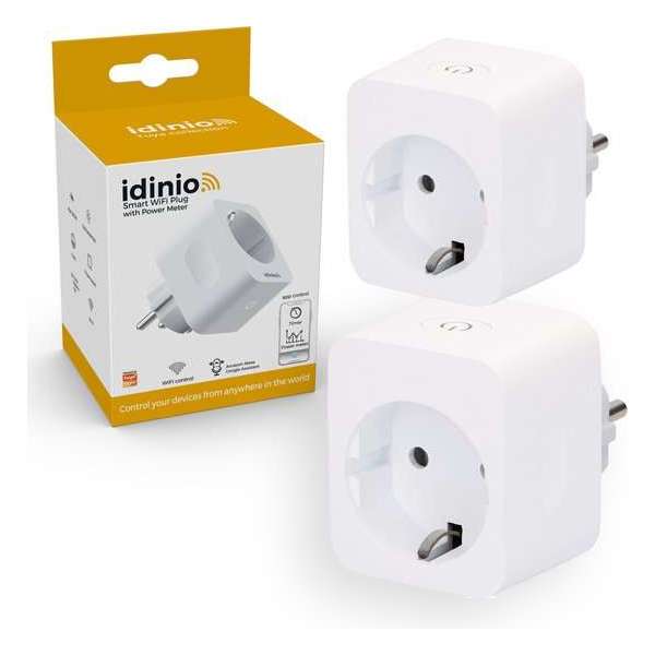 IDINIO Slimme stekker met schakelaar - Instelbaar & Bedienbaar via app - 2 x smart plug IDINIO Slimme stekker met schakelaar - Instelbaar & Bedienbaar via app - 2 x smart plug