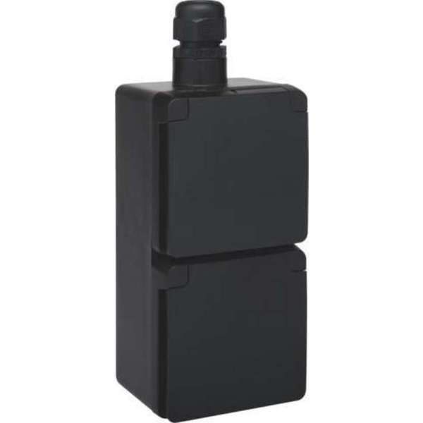 Niko Hydro - buiten stopcontact - WCD 2V + RA - verticaal - zwart Niko Hydro - buiten stopcontact - WCD 2V + RA - verticaal - zwart