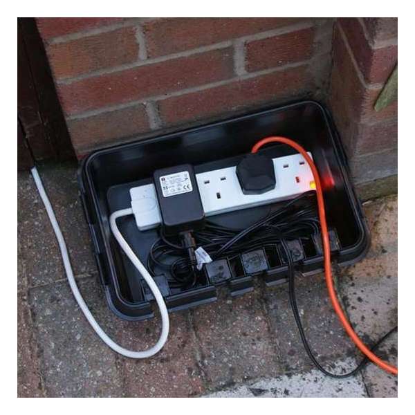 DRIBOX waterproof elektra kabelbox voor buiten in de tuin IP55 zwart DRIBOX waterproof elektra kabelbox voor buiten in de tuin IP55 zwart