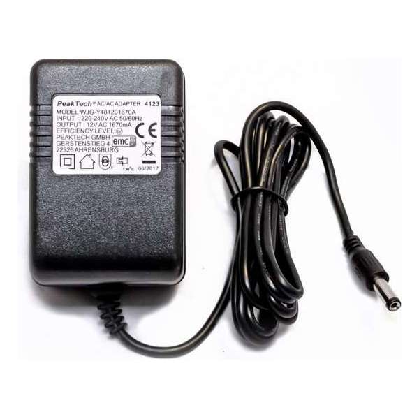 PeakTech® 4123 A: Converter voor laagspanningslichtbronnen, 12V AC / AC - max. 1670 mA PeakTech® 4123 A: Converter voor laagspanningslichtbronnen, 12V AC / AC - max. 1670 mA