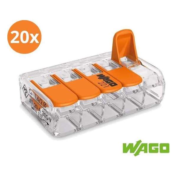 Wago lasklem 5-voudig 221-415 (20 stuks) Wago lasklem 5-voudig 221-415 (20 stuks)