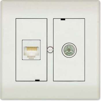 Technetix RJ45/Coax wandcontactdoos CLICK-50 SHOP / Ziggo Geschikt en KPN Geschikt