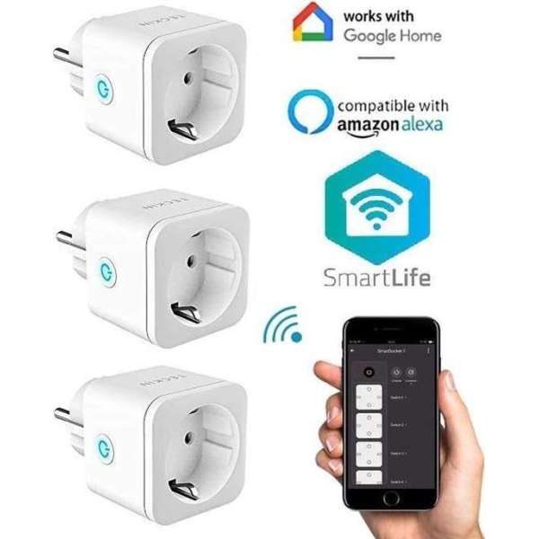 Teckin 3x Slimme Wifi Stekker voor Google Home en Alexa – Tijdschakelaar Stopcontact voor binnen – Wit Teckin 3x Slimme Wifi Stekker voor Google Home en Alexa – Tijdschakelaar Stopcontact voor binnen – Wit
