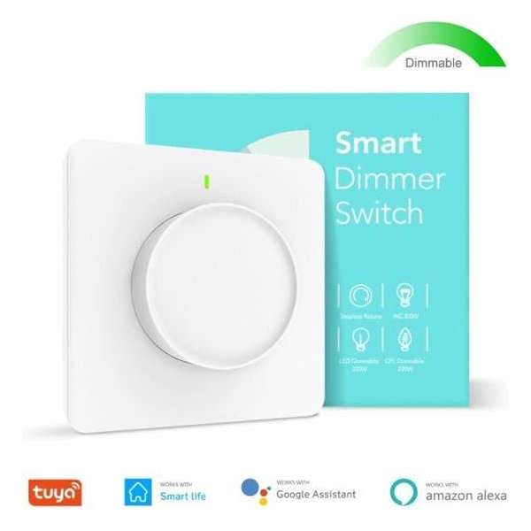 Slimme LED Dimmer | Universeel | Draaiknop | APP Bedienbaar | Fase afsnijding | SmartHomeSwitch Slimme LED Dimmer | Universeel | Draaiknop | APP Bedienbaar | Fase afsnijding | SmartHomeSwitch