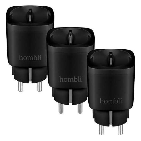3x Hombli Slimme Stekker – WiFi – Energiemeter via mobiele app - Zwart 3x Hombli Slimme Stekker – WiFi – Energiemeter via mobiele app - Zwart