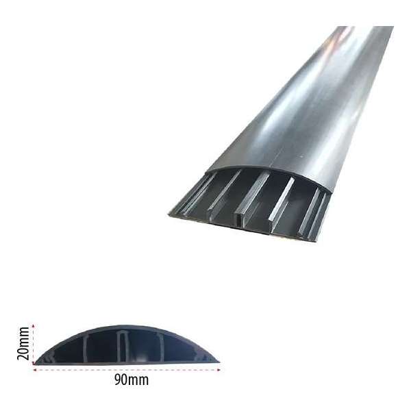 Zwart/ antraciet 90X20 mm vloer/wand kabelgoot/ leidinglijst met bevestigingstape 2X1 M Zwart/ antraciet 90X20 mm vloer/wand kabelgoot/ leidinglijst met bevestigingstape 2X1 M