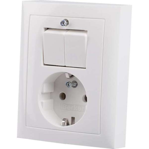 Berker Combinatie Serie Randaarde S1 - Wit Berker Combinatie Serie Randaarde S1 - Wit