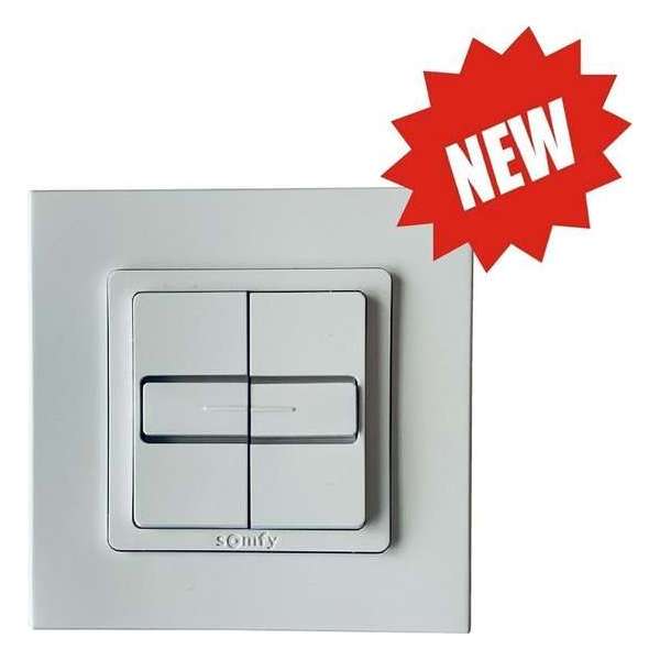 Somfy Inbouw drukknop Inis Duo met vast nulpunt voor 2 buismotoren Somfy Inbouw drukknop Inis Duo met vast nulpunt voor 2 buismotoren