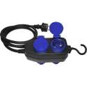 Waterdichte verlengsnoer - 4 voudig  - 5 meter
