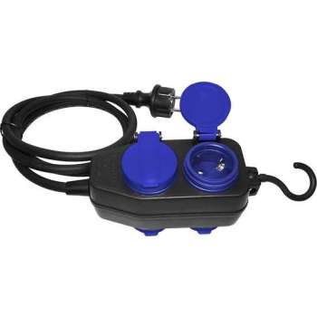 Waterdichte verlengsnoer - 4 voudig  - 5 meter
