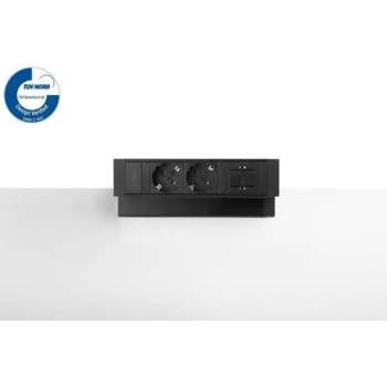 Filex Power Desk Up® 2.0 - 2x 230V, 1x keystone - Zwart