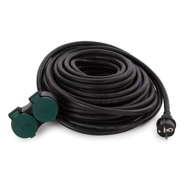 Perel Verlengkabel 2-voudig 20 Meter 230v 3680w Schuko Zwart Perel Verlengkabel 2-voudig 20 Meter 230v 3680w Schuko Zwart