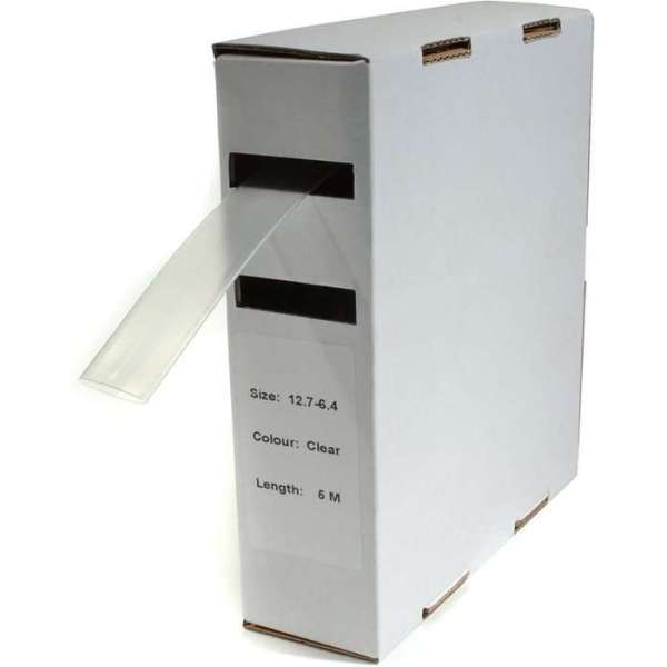 Krimpkous H - 1 box 12.7 Ø / 6.4 Ø 6m transparant Krimpkous H - 1 box 12.7 Ø / 6.4 Ø 6m transparant