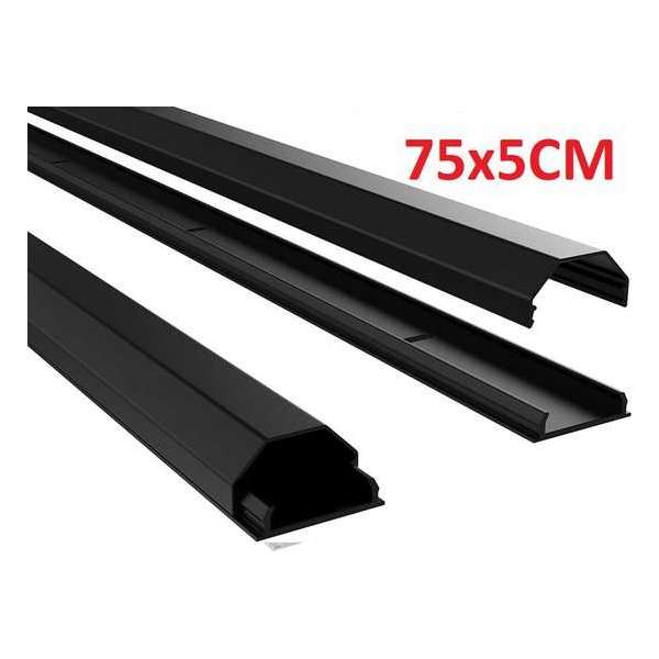 HQ Aluminium Kabelgoot - Incl. Bevestigingsmateriaal - 75*5 CM - Zwart HQ Aluminium Kabelgoot - Incl. Bevestigingsmateriaal - 75*5 CM - Zwart