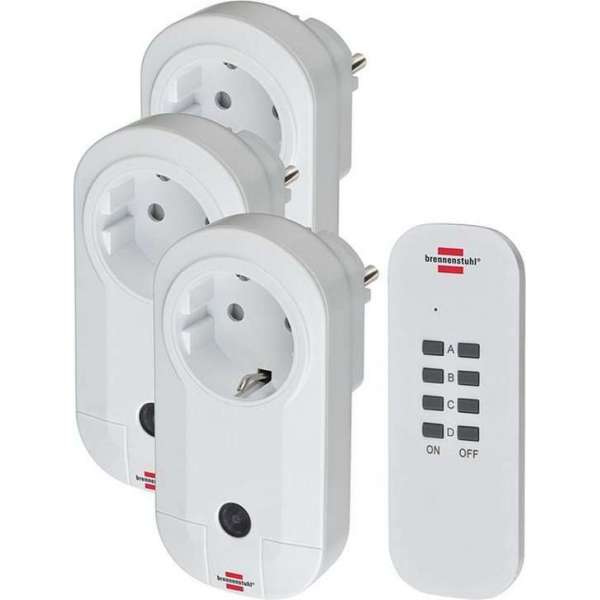 Brennenstuhl 1507040 Comfort-Line Radiografisch bediende schakelaarset - 1000W - 433,92MHz Brennenstuhl 1507040 Comfort-Line Radiografisch bediende schakelaarset - 1000W - 433,92MHz
