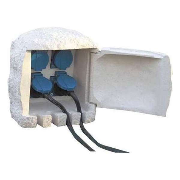 Buitenstopcontact steen 4 stopcontacten Buitenstopcontact steen 4 stopcontacten