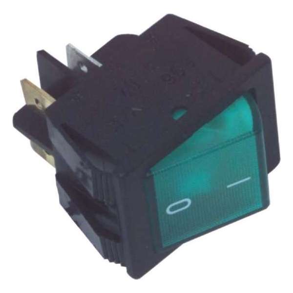 Fixapart 2-polige groene aan/uit schakelaar 16A / 250V Fixapart 2-polige groene aan/uit schakelaar 16A / 250V