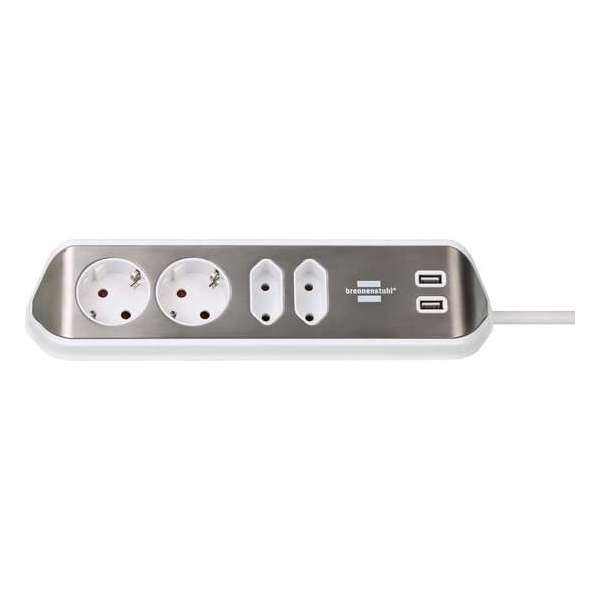 Brennenstuhl BN-1153590420 Estilo Hoekstopcontact 4-voudig Voor Kantoor En Keuken - Wit Brennenstuhl BN-1153590420 Estilo Hoekstopcontact 4-voudig Voor Kantoor En Keuken - Wit