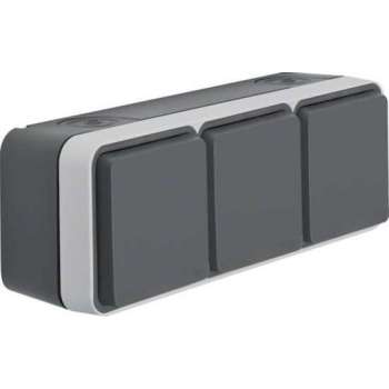 Berker buiten stopcontact - WCD 3V + RA - horizontaal - grijs - IP55