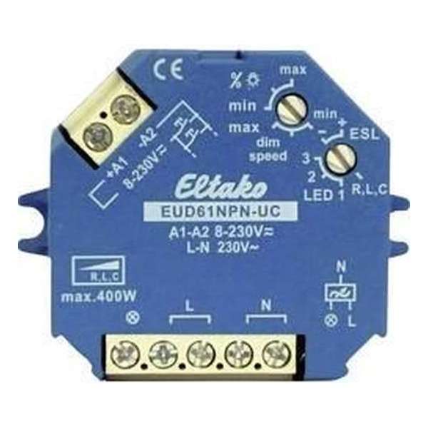Eltako EUD61NPN-UC Monteerbaar Dimmer & schakelaar Blauw, Wit dimmer Eltako EUD61NPN-UC Monteerbaar Dimmer & schakelaar Blauw, Wit dimmer