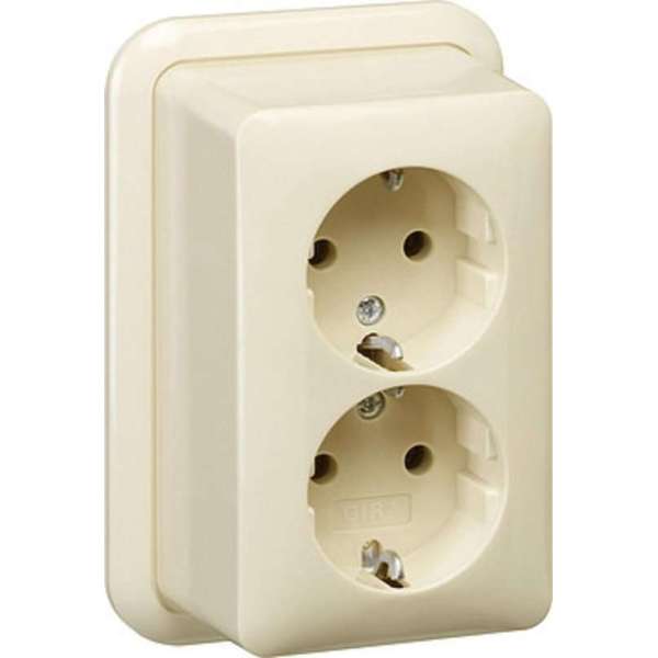 ✅ GIRA opbouw wandcontactdoos dubbel met randaarde Wit (creme) ✅ PROLEDPARTNERS® ✅ GIRA opbouw wandcontactdoos dubbel met randaarde Wit (creme) ✅ PROLEDPARTNERS®