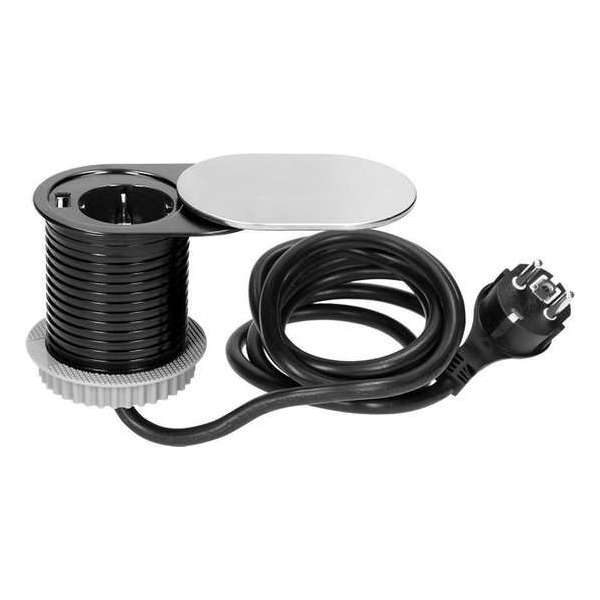Inbouw stopcontact met RVS schuifdeksel en USB lader - zilver - Randaarde (Geschikt voor Nederlandse stopcontacten) Inbouw stopcontact met RVS schuifdeksel en USB lader - zilver - Randaarde (Geschikt voor Nederlandse stopcontacten)