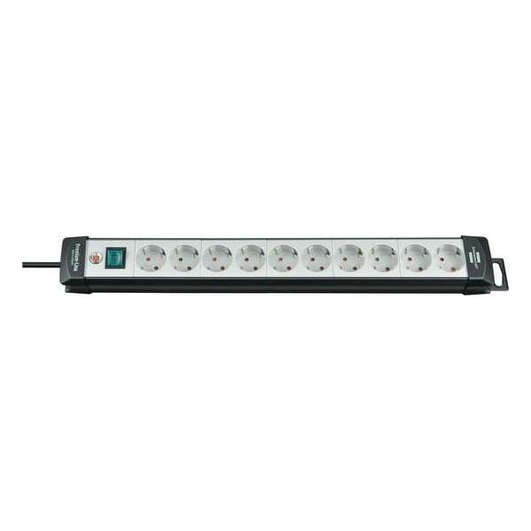 Brennenstuhl Premium-Line stekkerdoos met 10 contacten / grijs/zwart - 3 meter Brennenstuhl Premium-Line stekkerdoos met 10 contacten / grijs/zwart - 3 meter