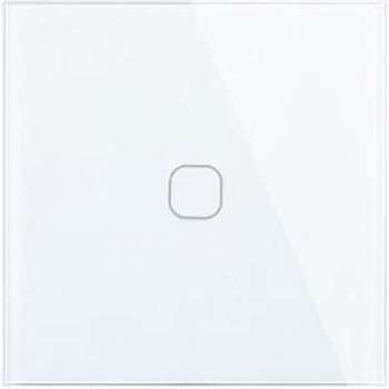 Wand schakelaar Touch  1x wit  86mm  1 gehard glas paneel muur Switch lichte aanraking AC 90-250 v 400W 2A 1x 1 weg