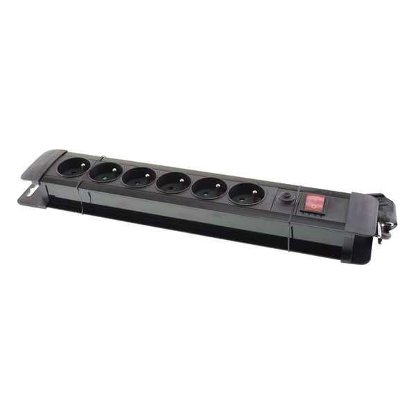 AC verlengingshaspel + Schakelaar + F -6 x 2P+E Socket 16A - 1,5m - Zwart AC verlengingshaspel + Schakelaar + F -6 x 2P+E Socket 16A - 1,5m - Zwart