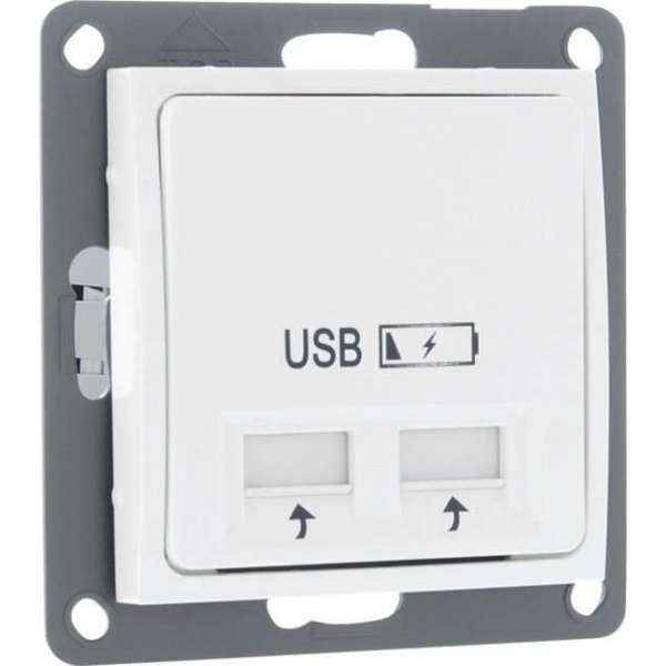 Q-Link S2 contactdoos – inbouw – 2 x USB – 5V – polarwit Q-Link S2 contactdoos – inbouw – 2 x USB – 5V – polarwit